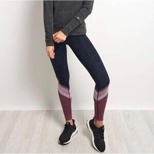 Alo Yoga Tree Lace Airbrush Stripe Gray Pink Active Workout Legging Size Small